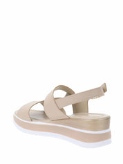 Sandali zeppa Beige Valleverde