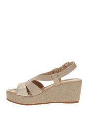 Sandali zeppa Beige Oro Valleverde