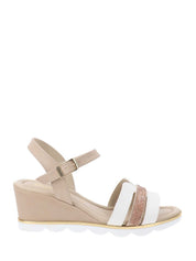 Sandali zeppa Beige Valleverde