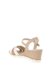 Sandali zeppa Beige Valleverde