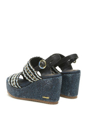 Sandali zeppa Blu Wrangler