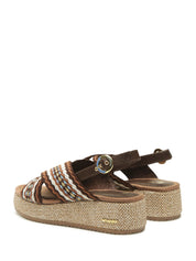 Sandali zeppa Marrone Wrangler