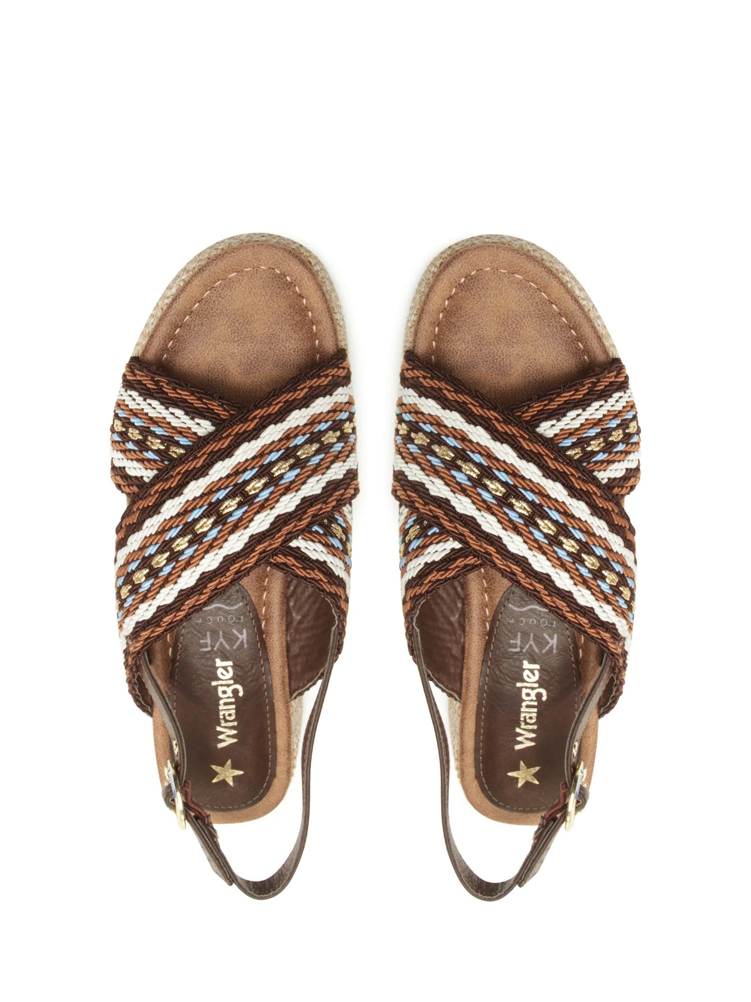 Sandali zeppa Marrone Wrangler