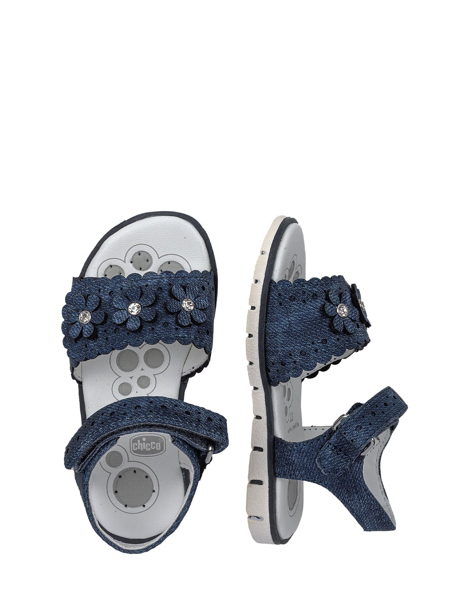 Sandali con strappi Blu Chicco