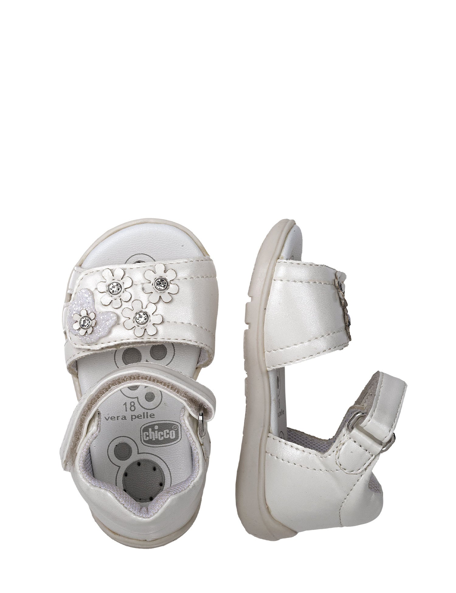 Sandali con strappi Bianco Chicco
