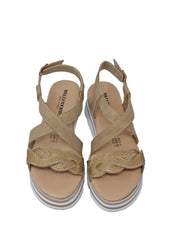 Sandali zeppa Marrone Valleverde