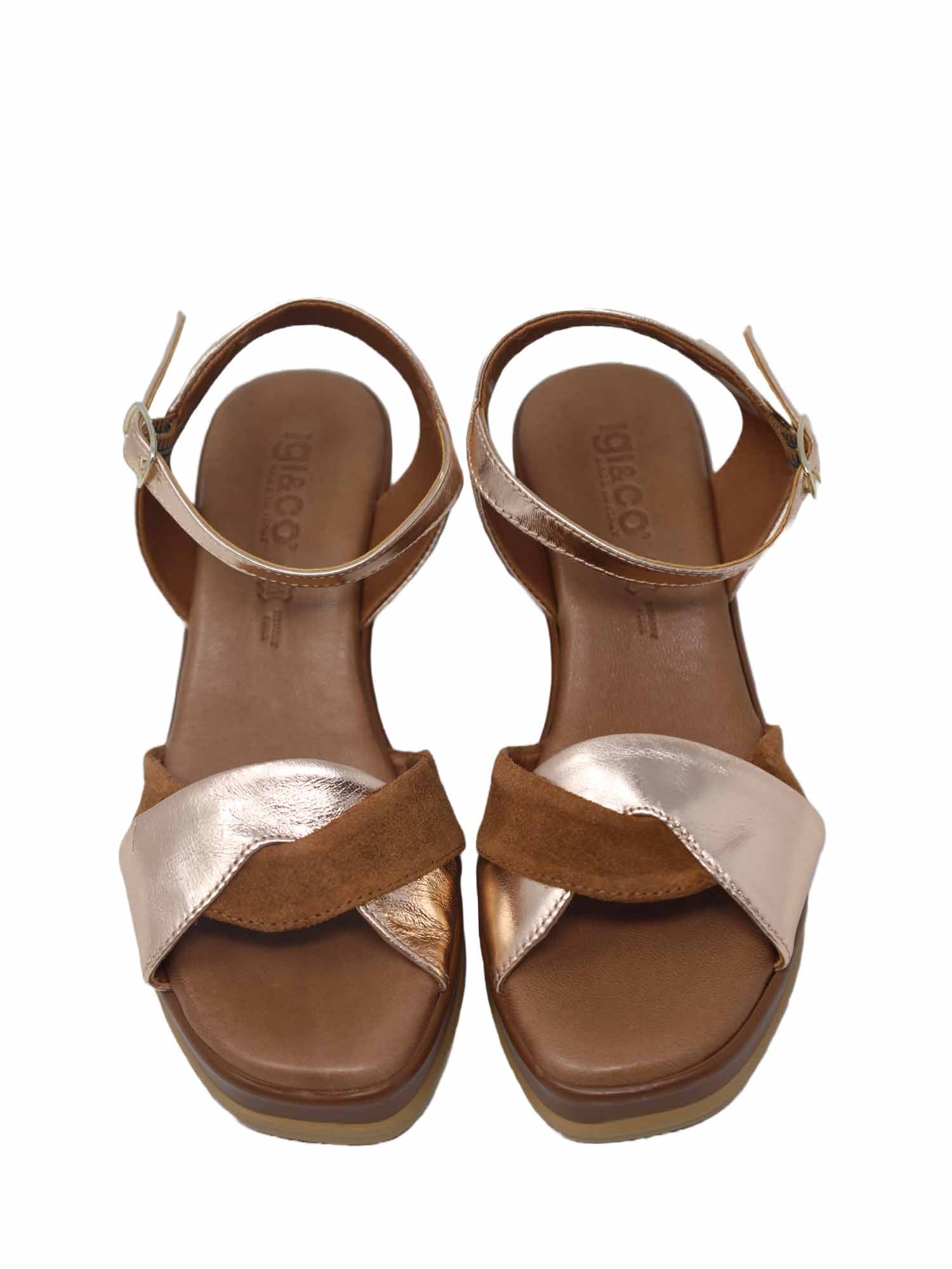 Sandali zeppa Marrone Igi&co