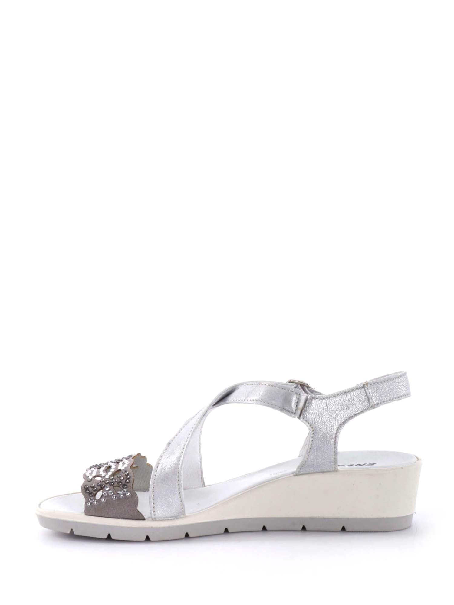 Sandali zeppa Argentato Enval