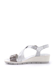 Sandali zeppa Argentato Enval