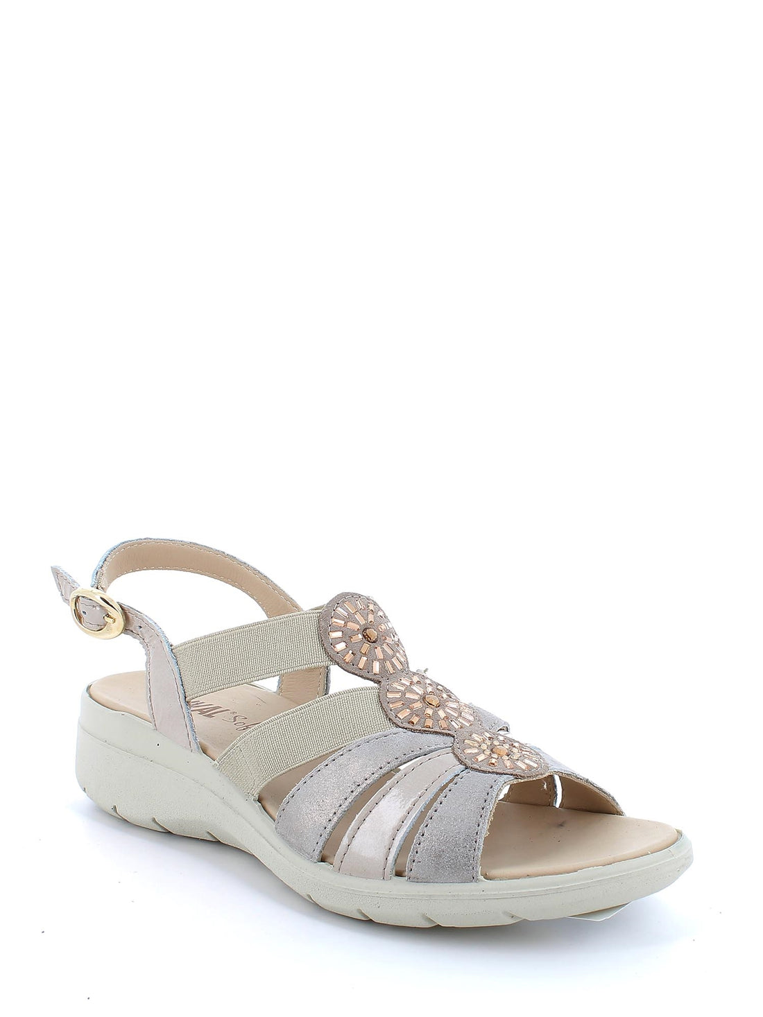 Sandali Enval Soft donna con zeppa e plateau in pelle 1773833 beige Sandali Enval Soft donna con zeppa e plateau in pelle 1773833 beige