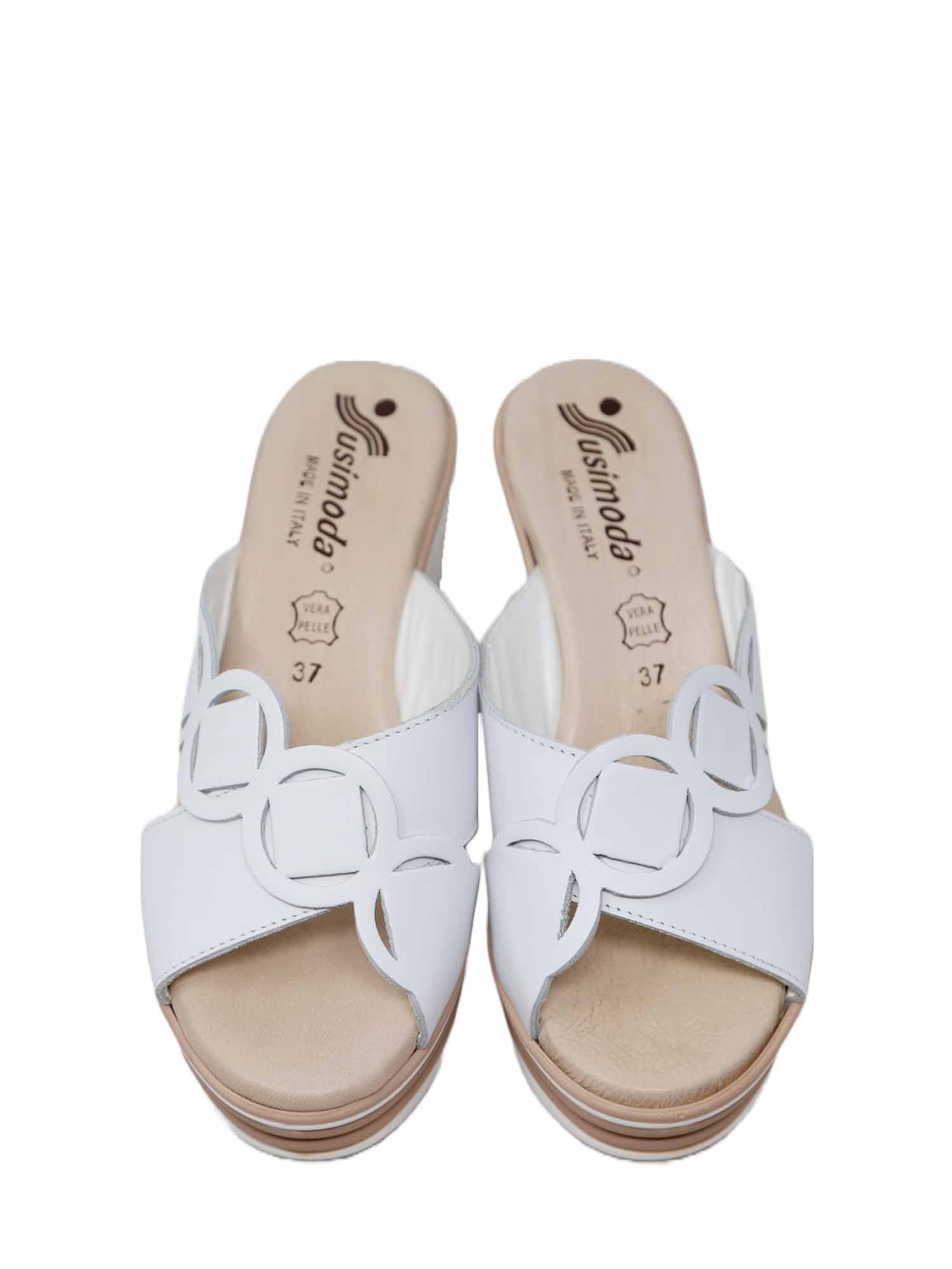 Sandali zeppa Bianco Susimoda