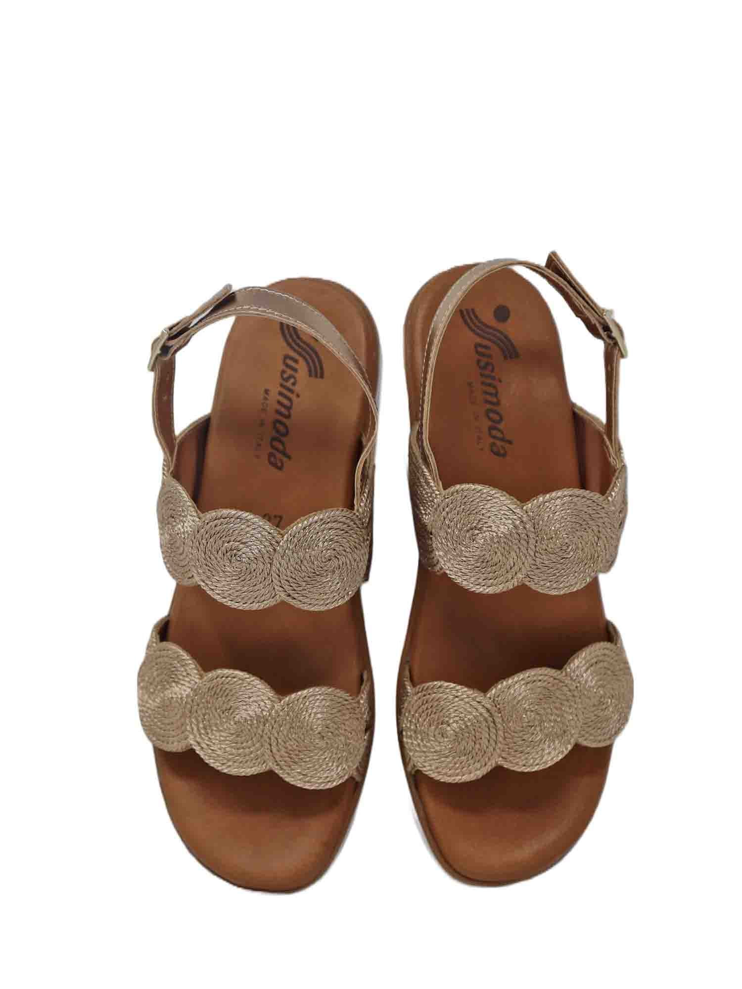 Sandali zeppa Marrone Susimoda
