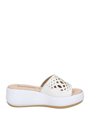 Sandali zeppa Bianco Valleverde