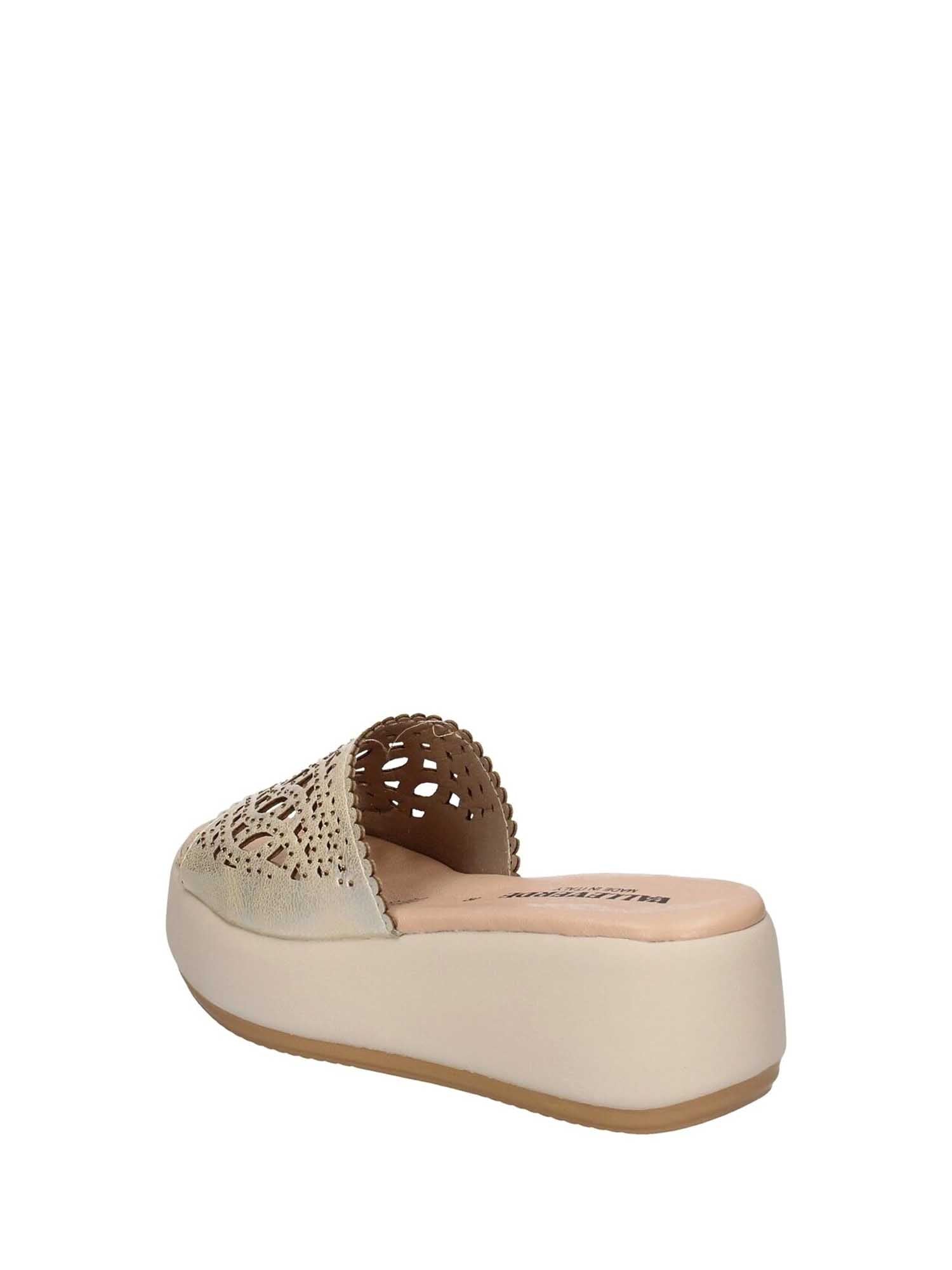 Sandali zeppa Platino Valleverde