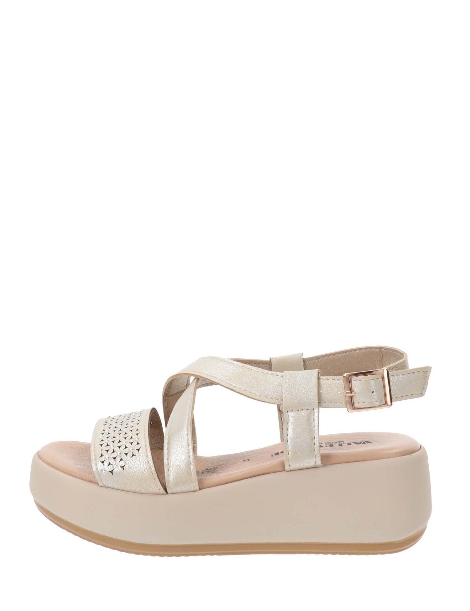 Sandali zeppa Beige Valleverde
