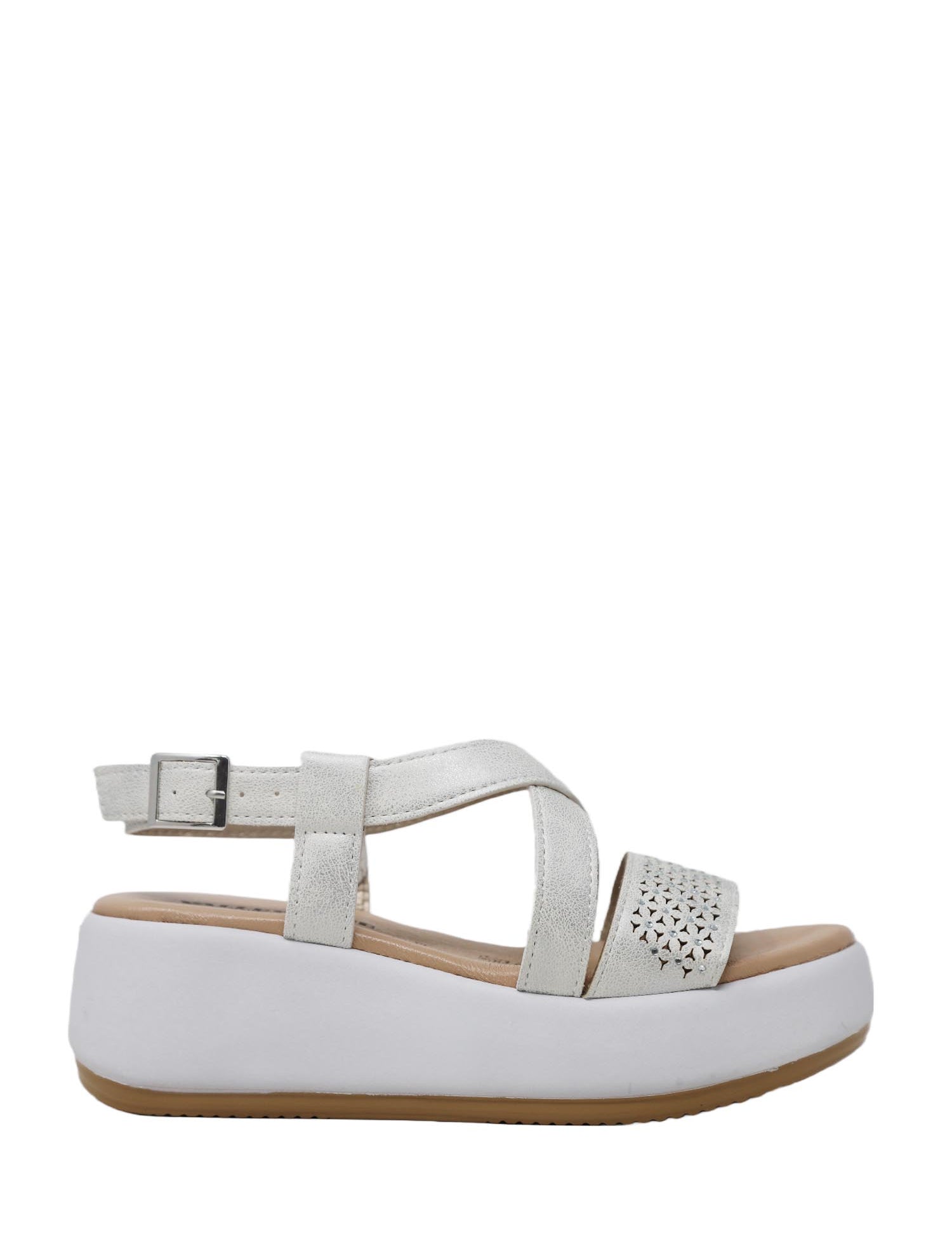 Sandali zeppa Bianco Valleverde