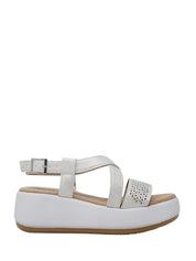 Sandali zeppa Bianco Valleverde