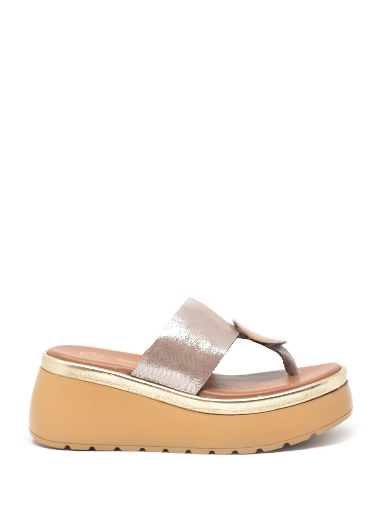 Sandali zeppa Tortora Lumberjack