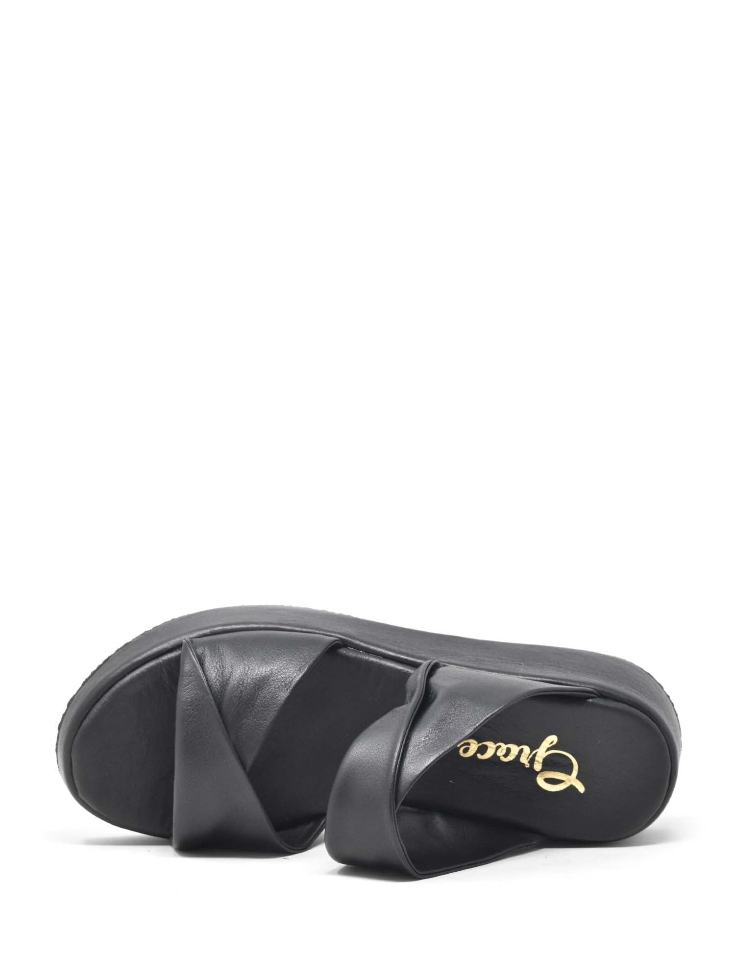 Sandali zeppa Nero Grace Shoes