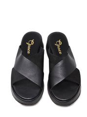 Sandali zeppa Nero Grace Shoes