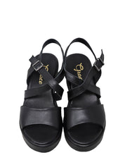 Sandali zeppa Nero Grace Shoes