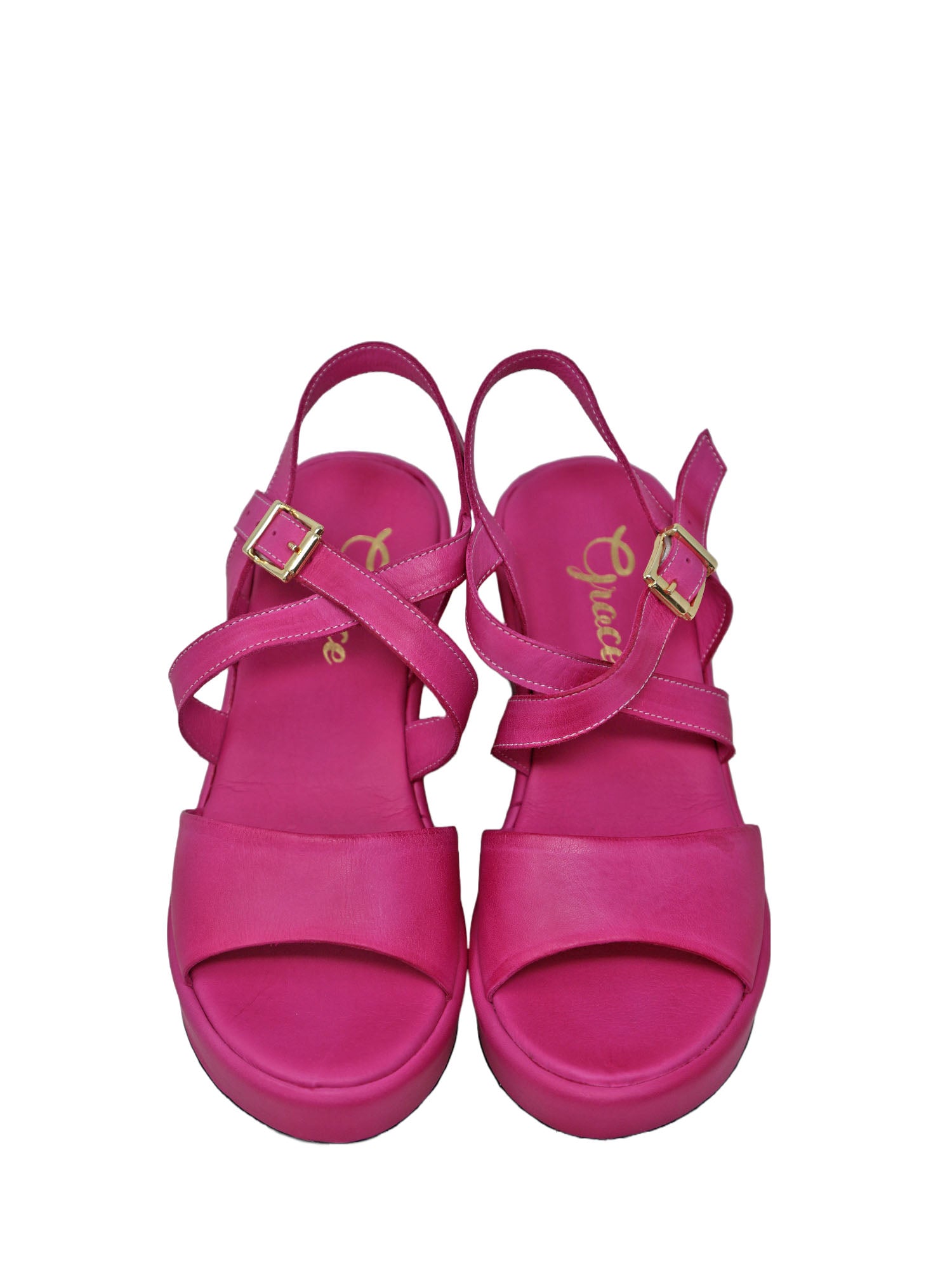 Sandali zeppa Fucsia Grace Shoes