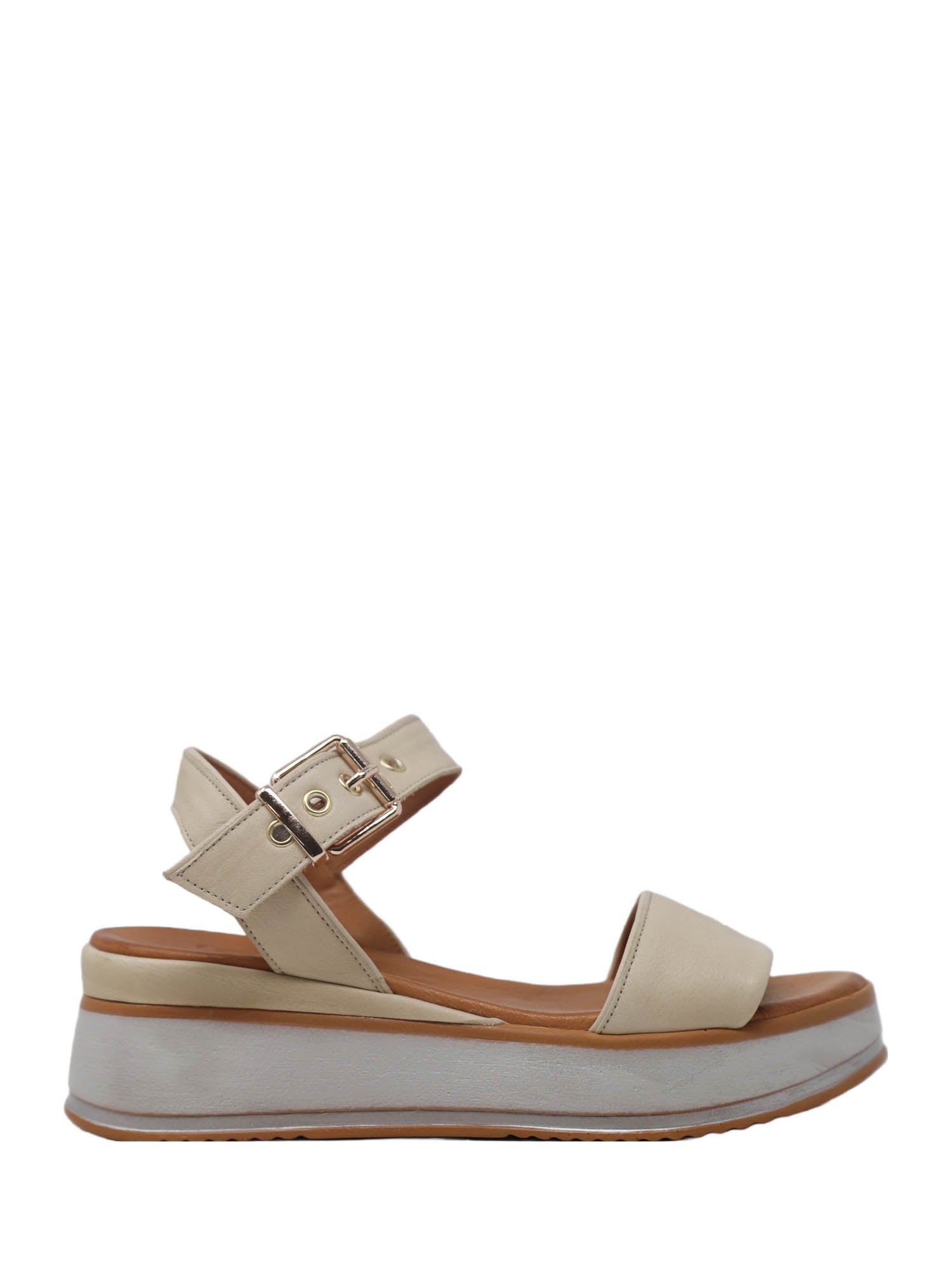 Sandali zeppa Beige Grace Shoes