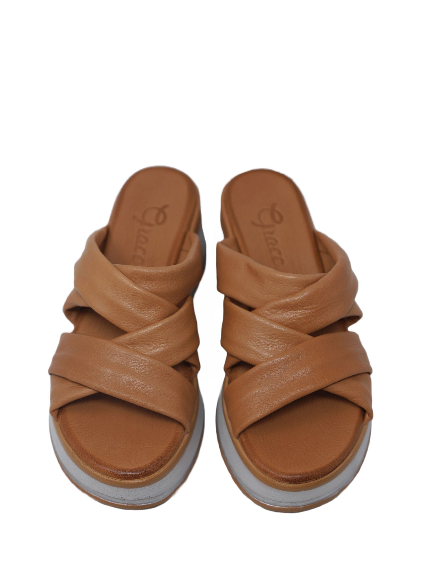 Sandali zeppa Marrone Grace Shoes