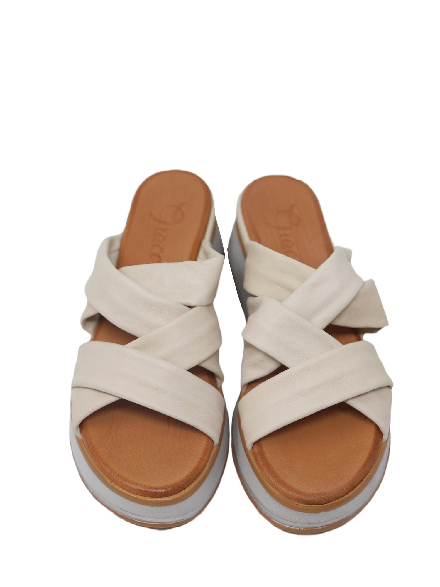 Sandali zeppa Beige Grace Shoes