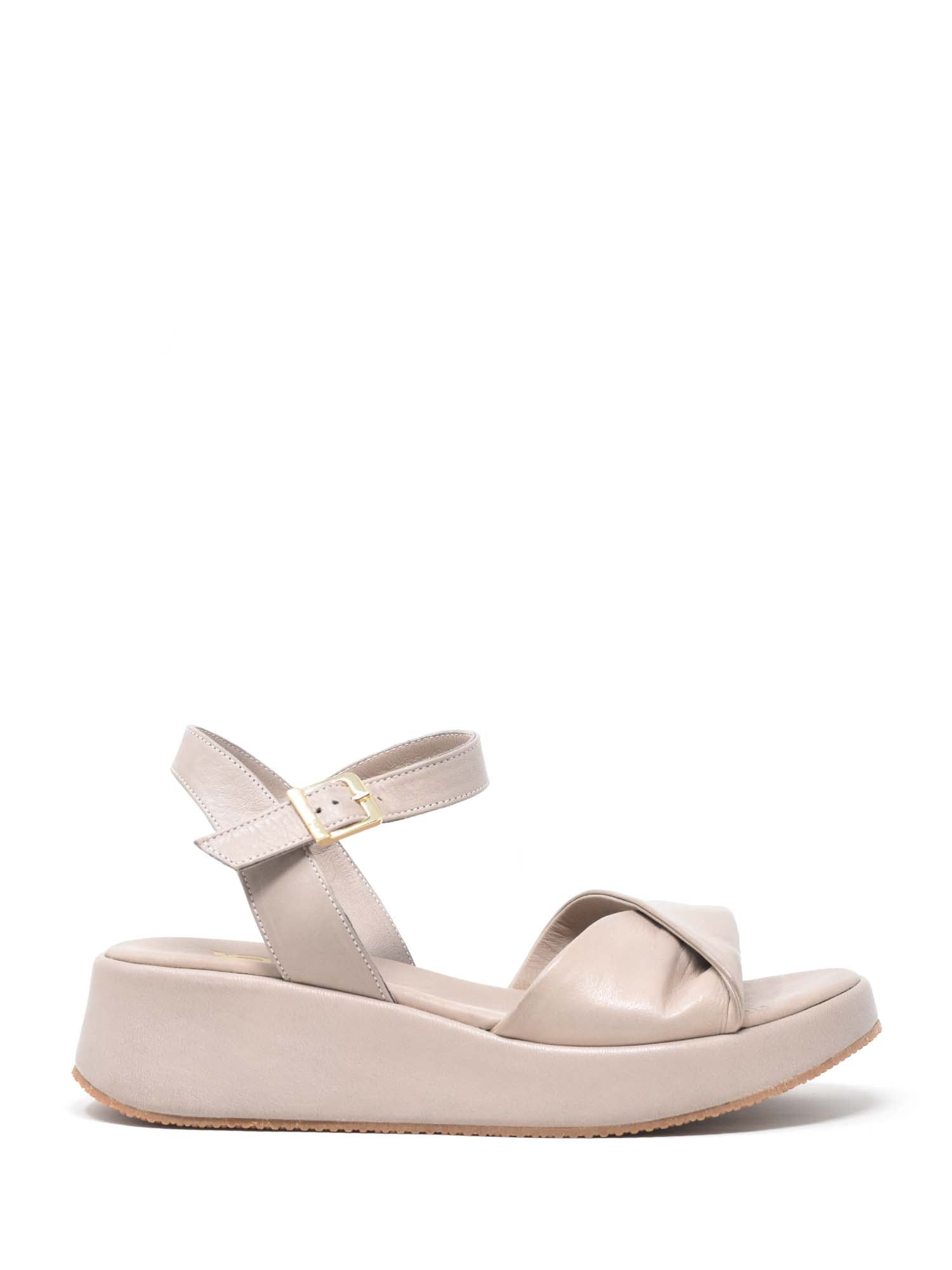 Sandali zeppa Tortora Grace Shoes