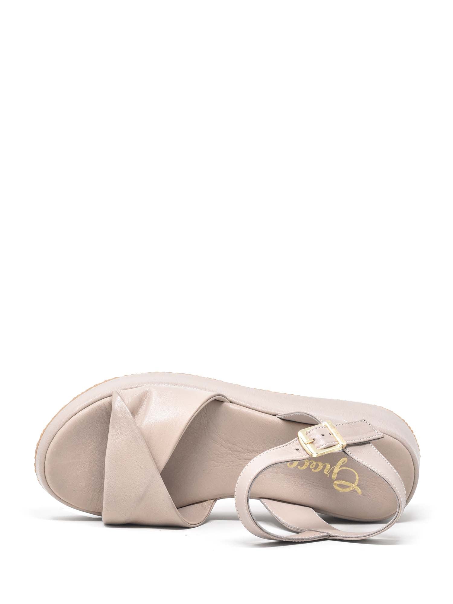 Sandali zeppa Tortora Grace Shoes