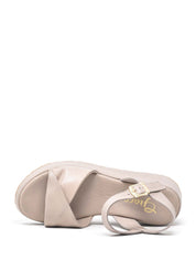 Sandali zeppa Tortora Grace Shoes