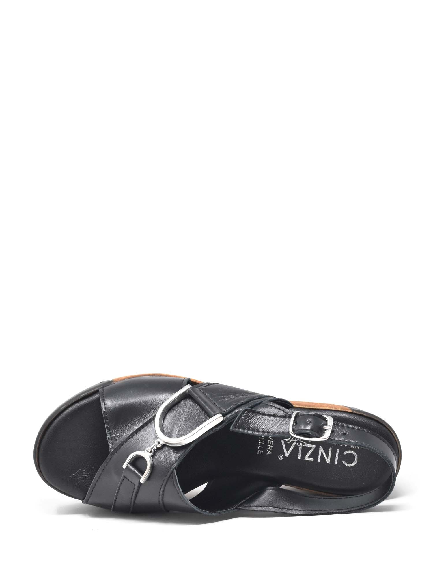 Sandali zeppa Nero Cinzia Soft