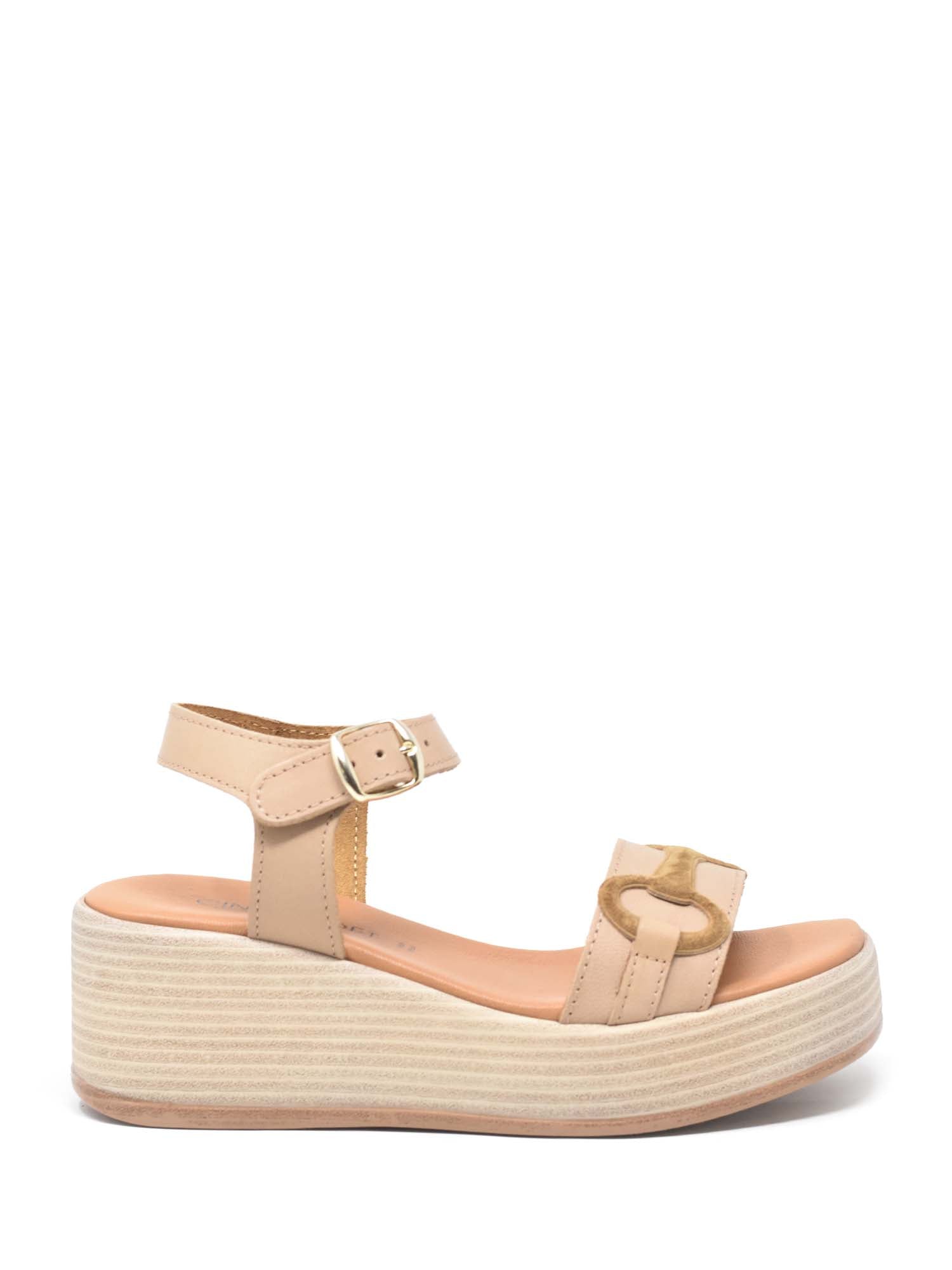 Sandali zeppa Beige Cinzia Soft