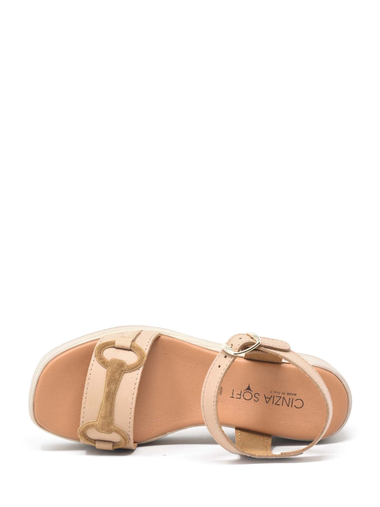 Sandali zeppa Beige Cinzia Soft