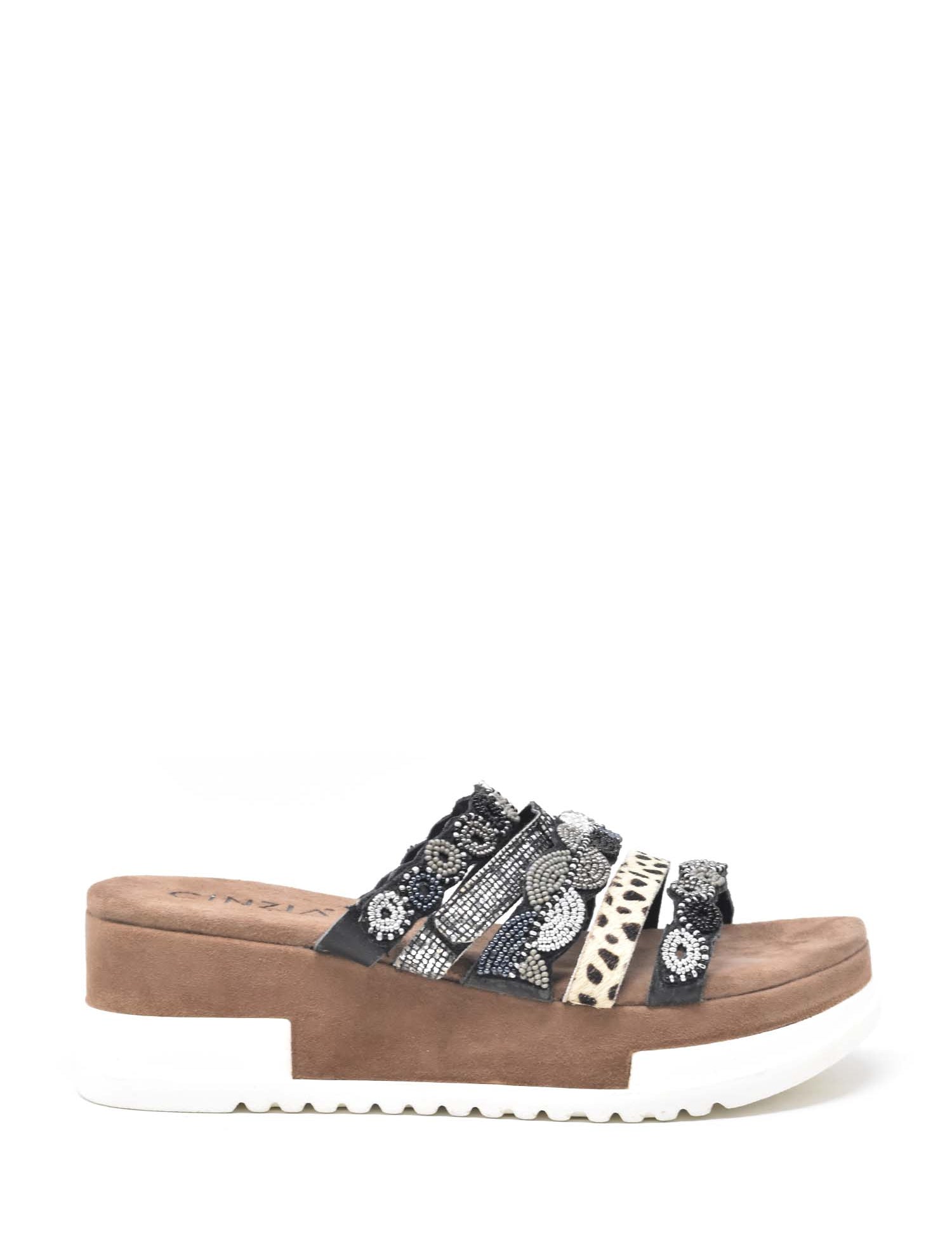 Sandali zeppa Nero Cinzia Soft