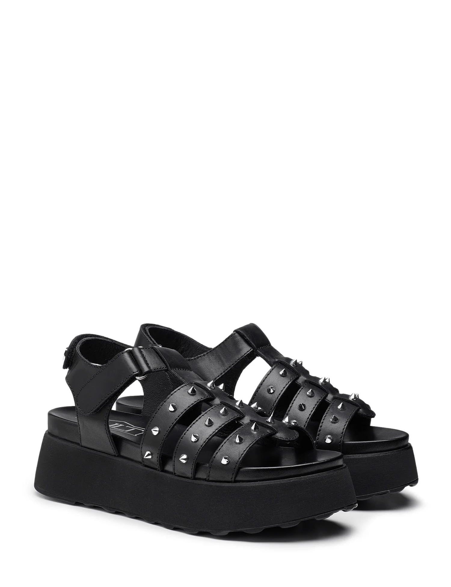 Sandali zeppa Nero Cult