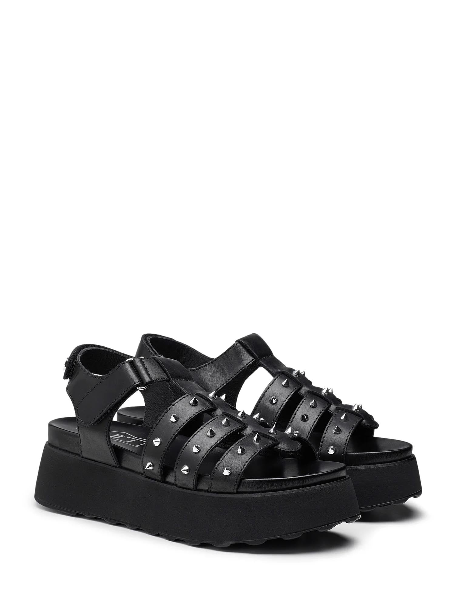 Sandali zeppa Nero Cult