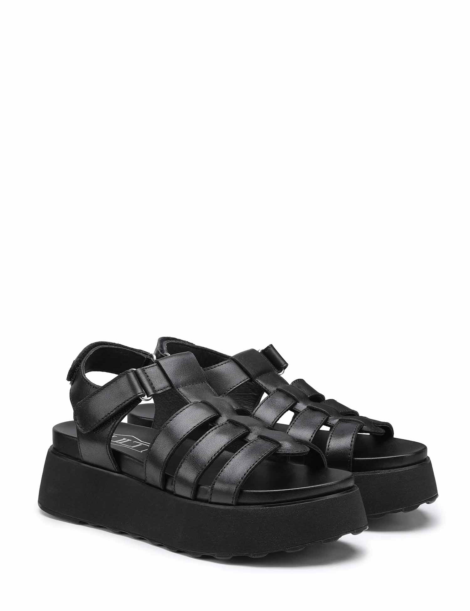 Sandali zeppa Nero Cult