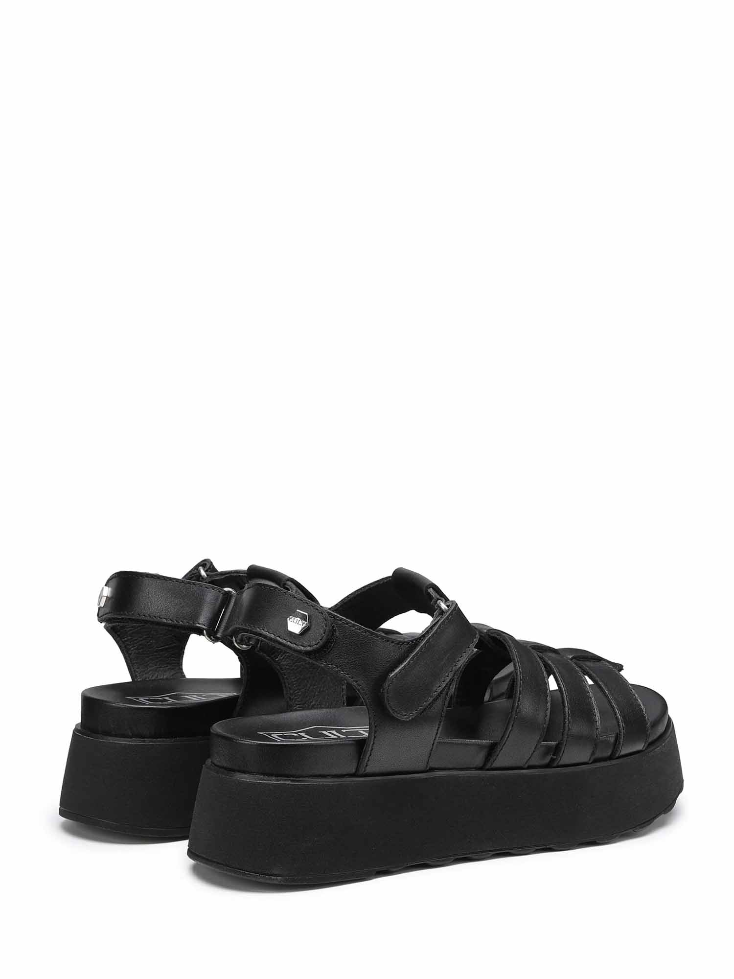 Sandali zeppa Nero Cult