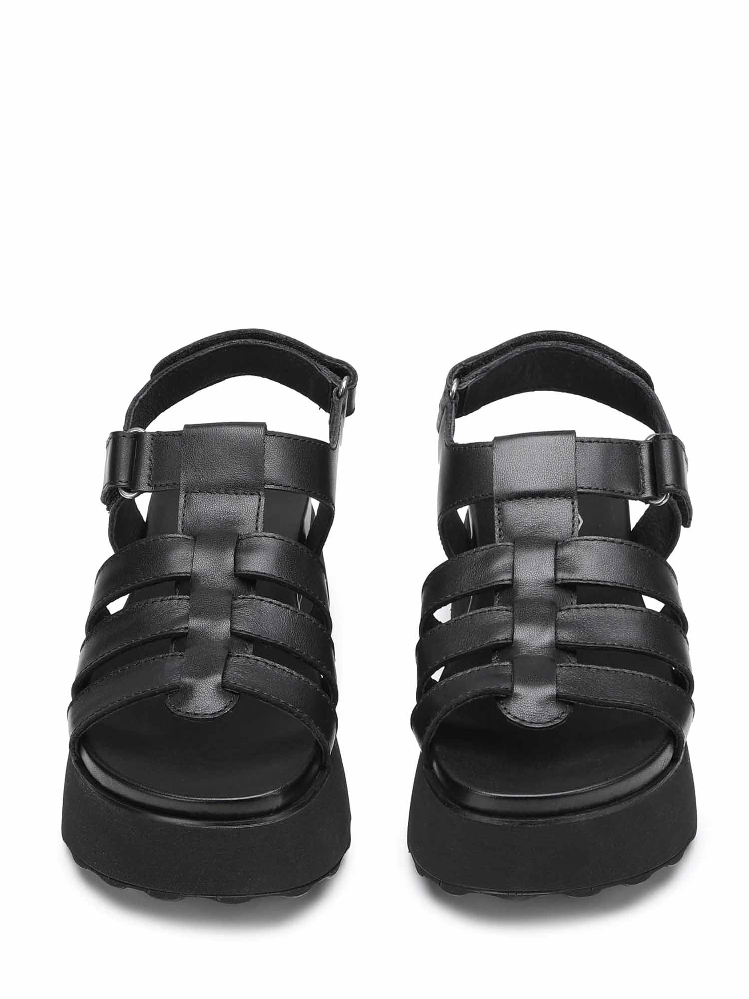 Sandali zeppa Nero Cult