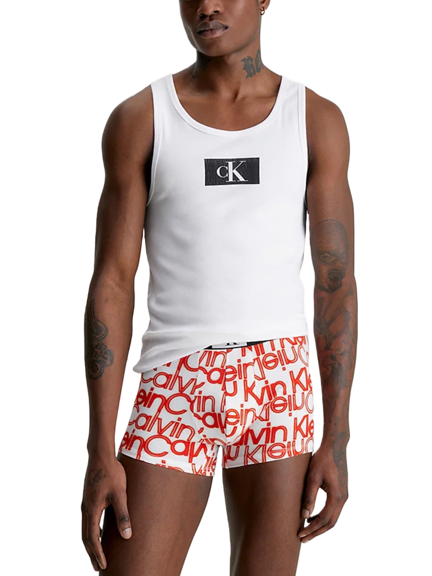 Calvin Klein Jeans Monologo Washed Rib Tank Top - Canotte Uomo Calvin Klein Jeans Monologo Washed Rib Tank Top - Canotte Uomo
