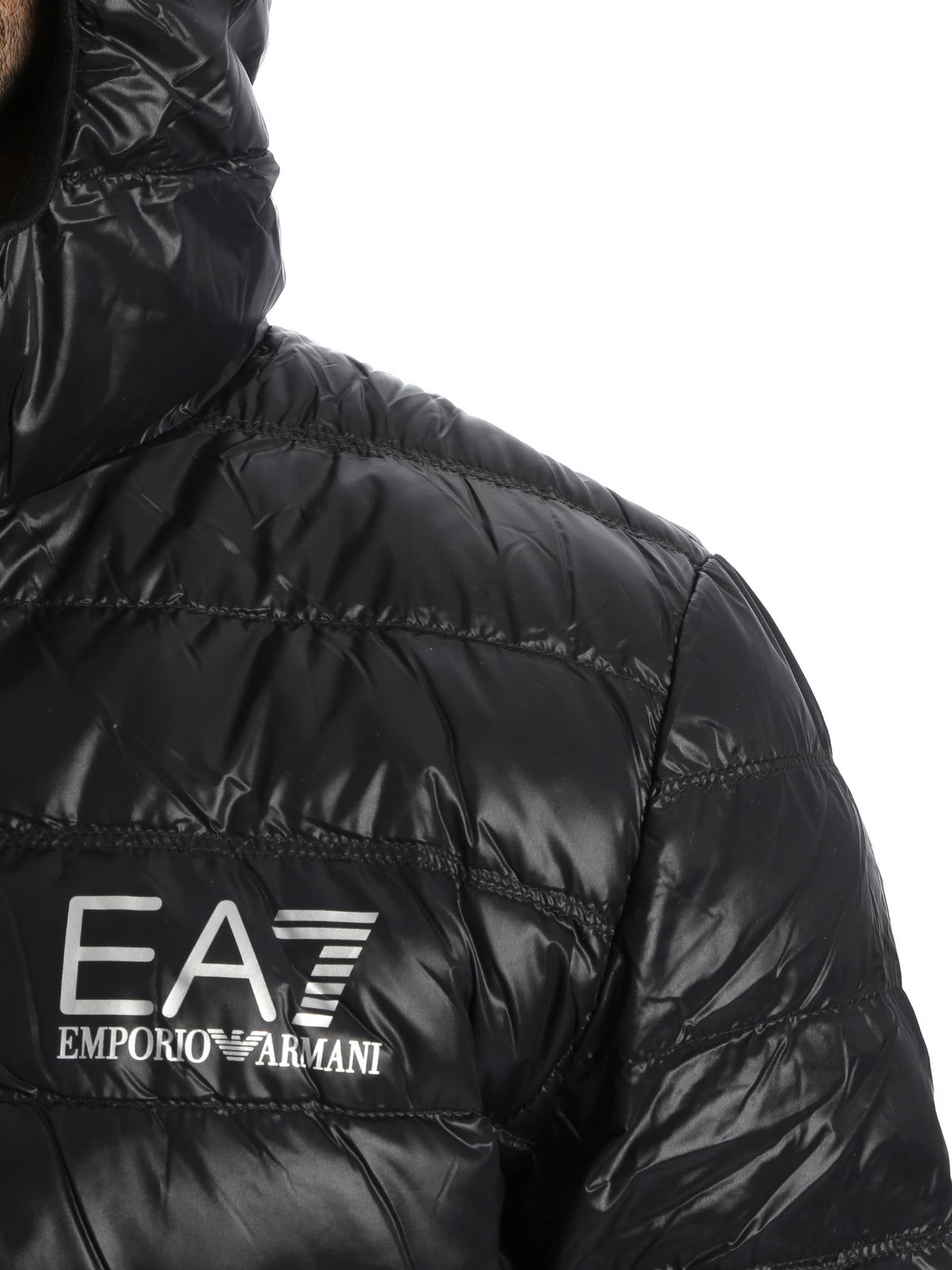Piumini Nero Ea7 Emporio Armani